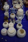 Group of pottery ginger jars and covers
