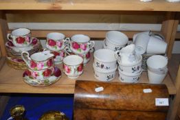 Quantity of Old English Rose Royal Albert tea cups and saucers