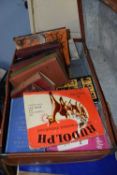 Vintage suitcase containing a large quantity of antiquarian and later books including Robert L