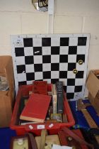 Box of various vintage books, mostly chess related