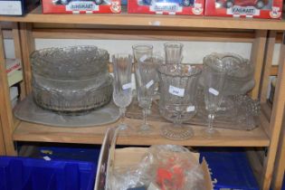Collection of various glass ware including vases, bowls etc