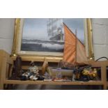 Quantity of various coastal related decorative items including model boats, fishermen etc