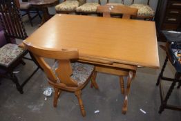 Late 20th Century extending refectory type table together with two chairs
