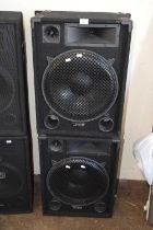 A pair of MAX 15 1000 watt speakers