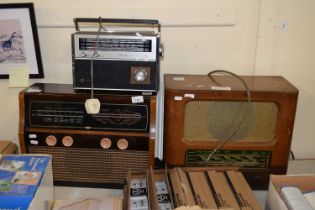 Wooden cased KB radio together with a Koyo transistor radio plus a further wooden cased vintage