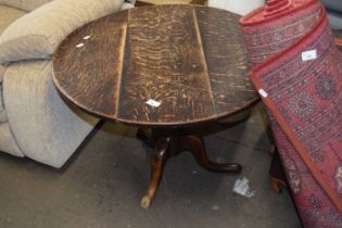 Circular oak occasional table