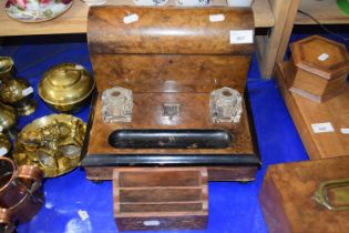 Dome topped desk stand with drawer beneath together with a small stationery rack