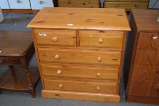 A small pine chest of drawers