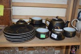 An Eiho gilt rimmed Japanese tea set