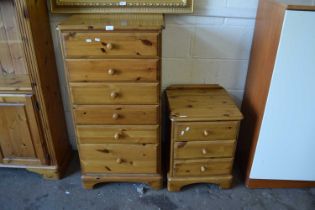 A Ducal pine chest of drawers together with a Ducal bedside chest