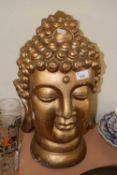 Gilt painted moulded Buddha head