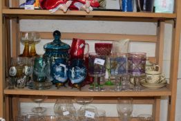 Quantity of various coloured and decorative glass ware