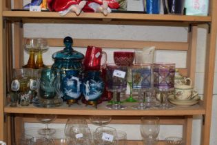 Quantity of various coloured and decorative glass ware