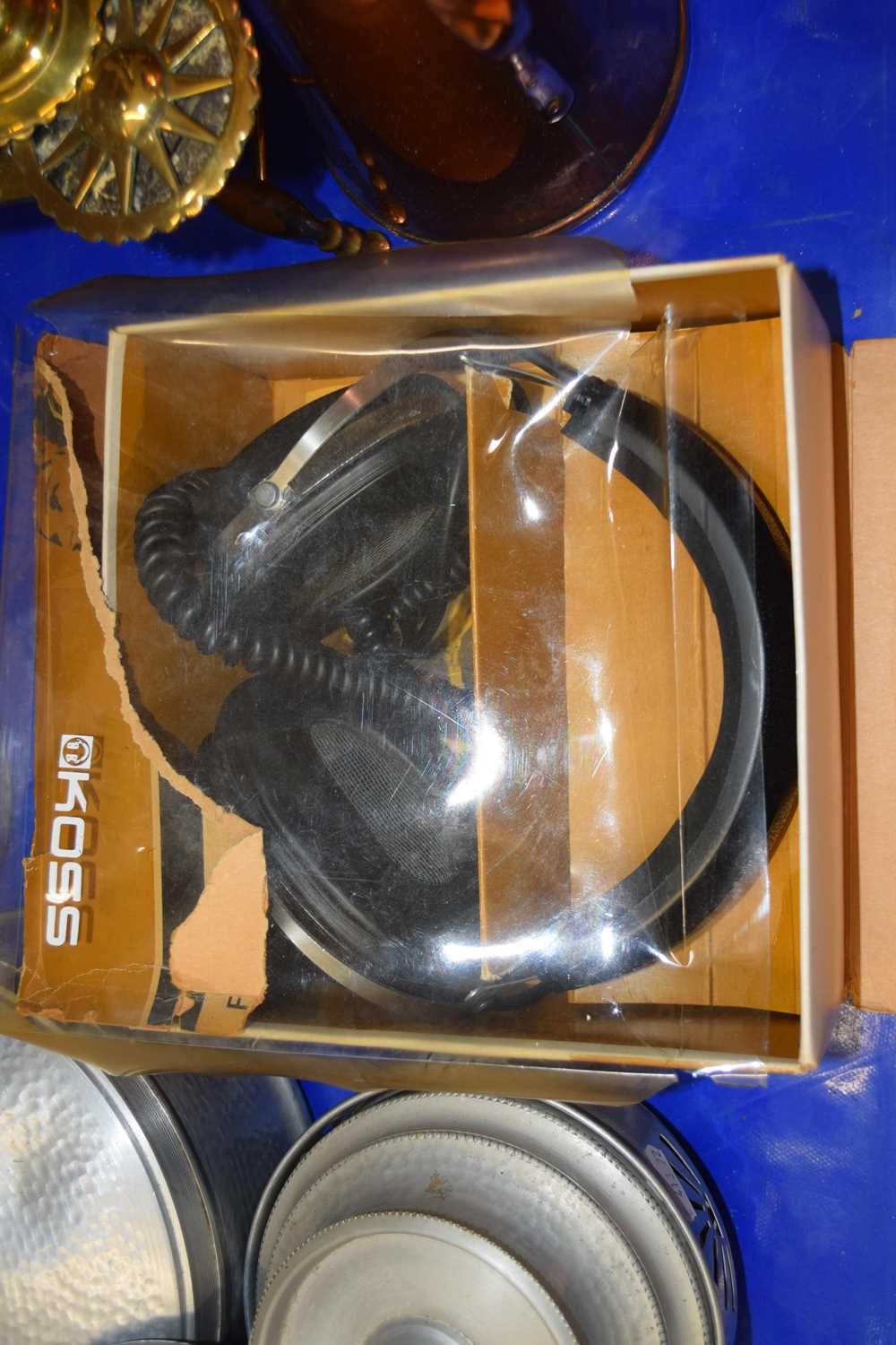 A boxed pair of Koss headphones