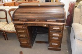 Early to mid 20th Century oak roll top desk