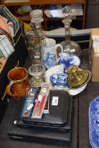 Various cased cutlery sets and other china and glass ware