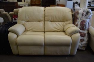 Two seater leather upholstered sofa