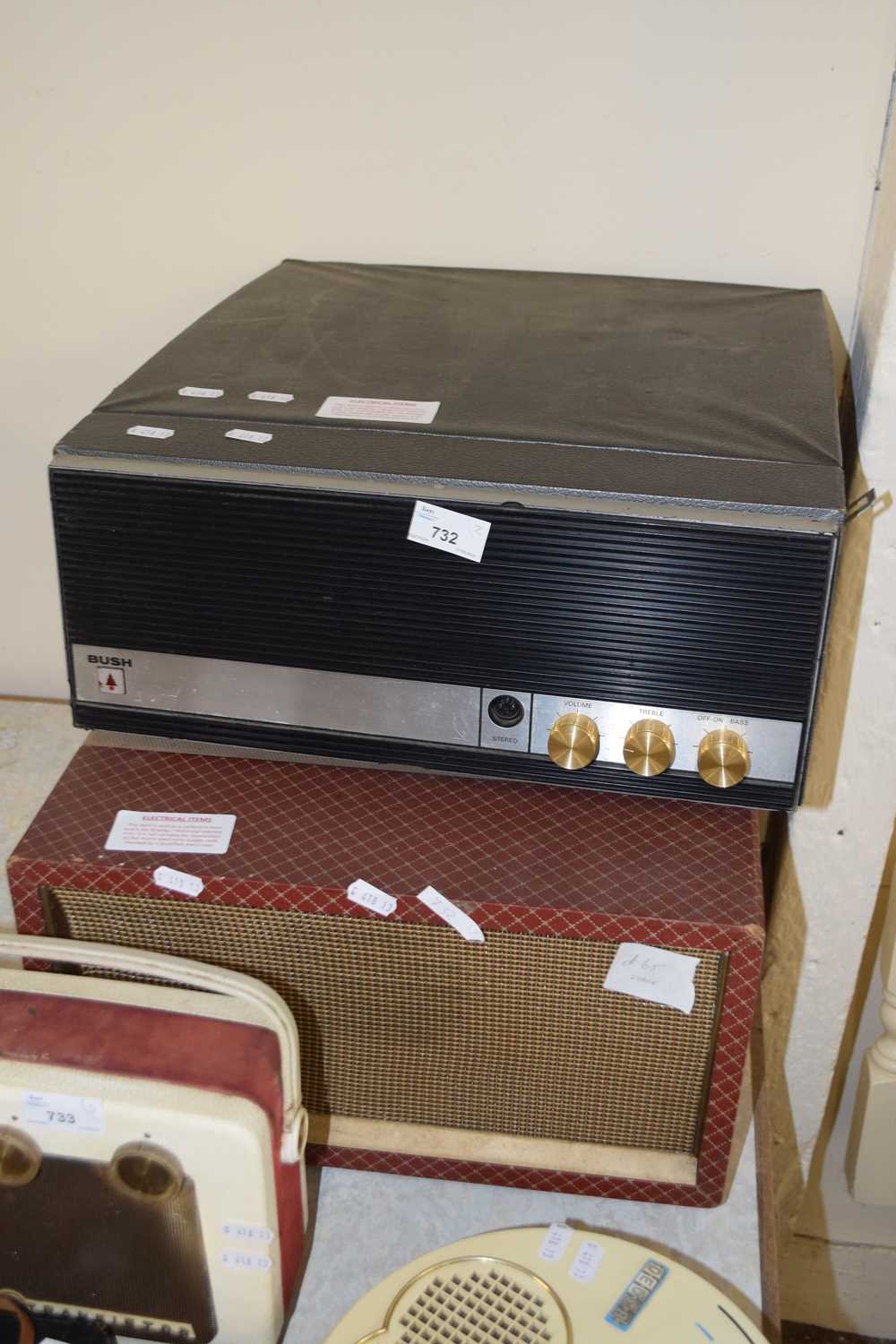 A vintage Bush record player together with a McMichael example