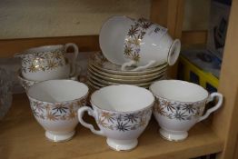 Quantity of gilt rimmed white tea wares