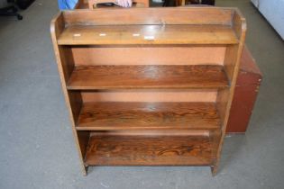 Small oak open front bookcase