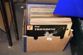 Box containing a quantity of various LP records including classical and easy listening etc