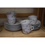 Small quantity of Porsgrund (Norway) cups, saucers and plates