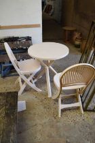 Plastic garden bistro set, table and two chairs
