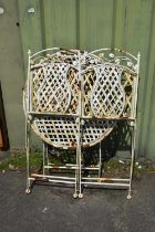 Metal Bistro set table and 2 chairs