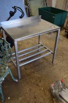 An aluminium prep table