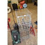 Four galvanised milk crates