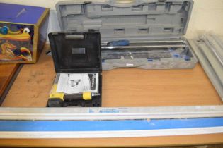 Mixed Lot: Storm Force Draper 10-50mm air nailer together with a tile cutter and a speed skim