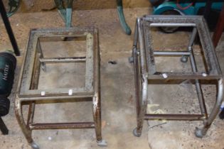 2 portable, metal plant stands