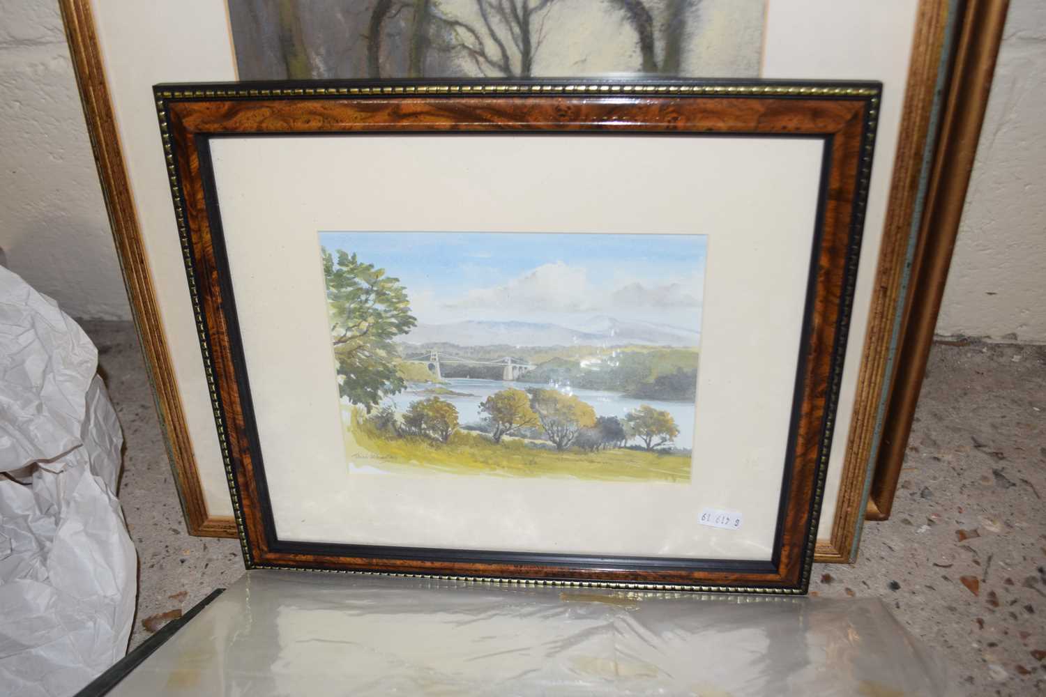 Mixed Lot: Assorted pictures to include prints after Atkinson Grimshaw, a watercolour of the Menai - Image 5 of 7