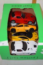 A box of various toy cars