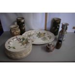 Mixed Lot: Ceramics including a set of twelve large soup plates and a large meat plate by Powell,
