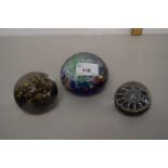 Group of three various paperweights