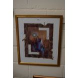 Modern abstract print, framed and glazed