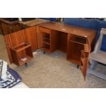 A mid Century space saving desk cabinet with fitted interior