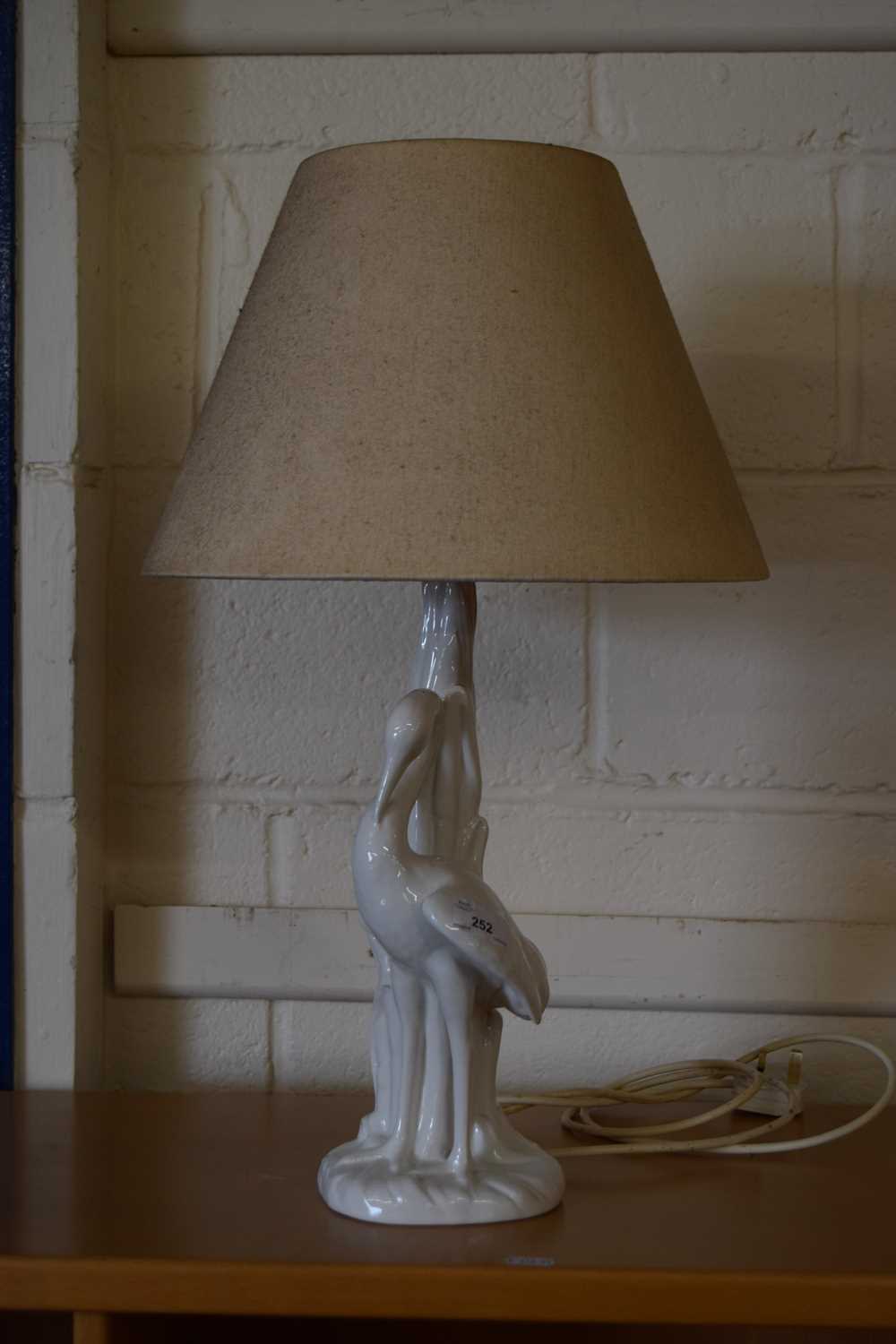 Modern Italian table lamp, the base formed as a Heron