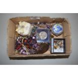 Box of various assorted costume jewellery and other items