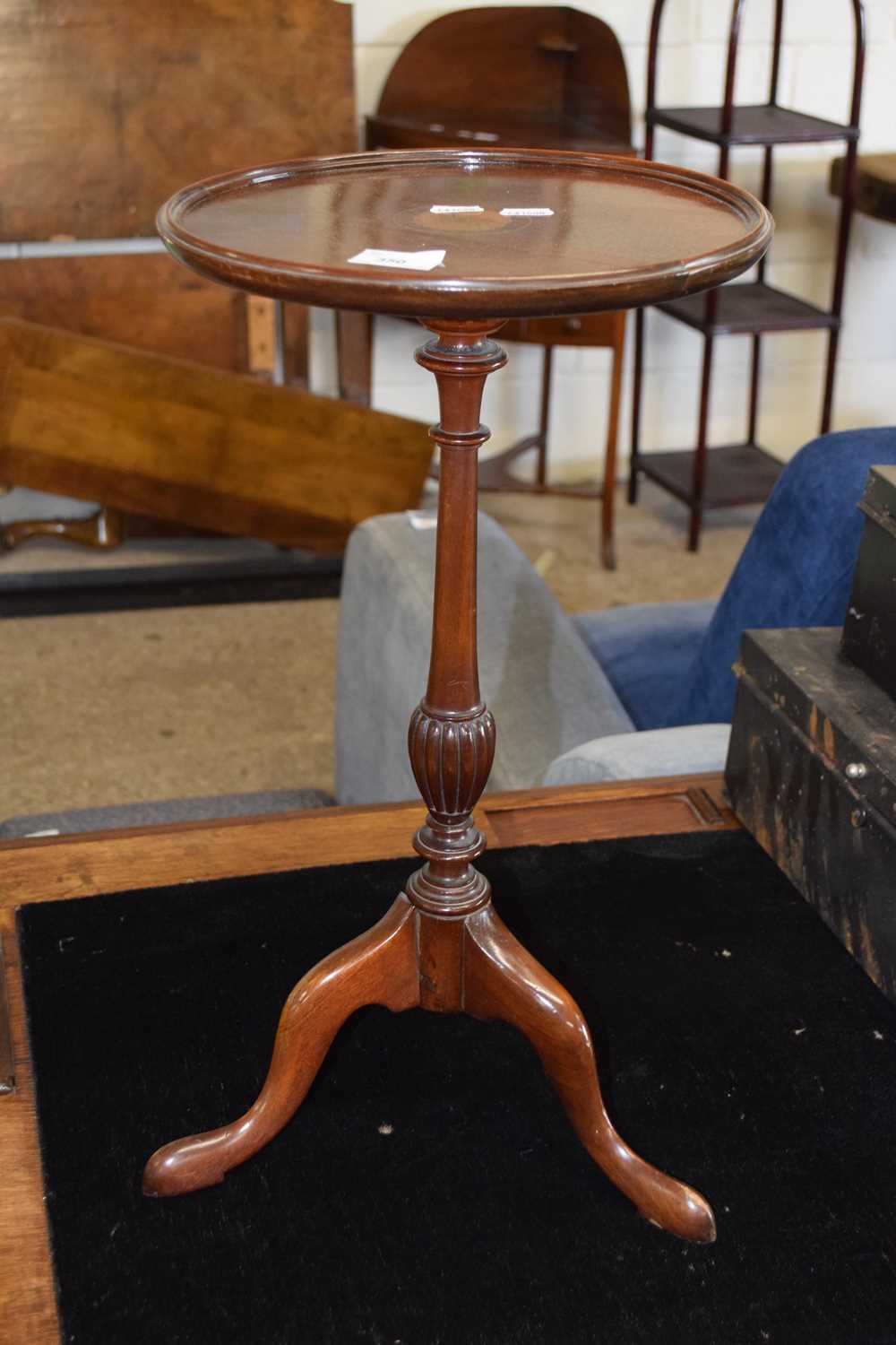 Reproduction mahogany wine table with inlaid decoration