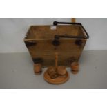 Vintage pine and metal handled trug