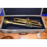 A Boosey & Hawkes brass trumpet