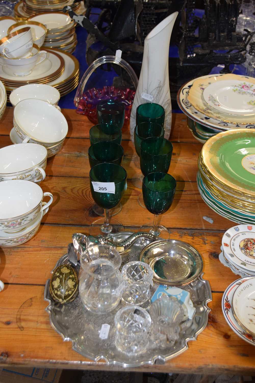 Mixed Lot: Silver plated wares, turquoise wine glasses and other items