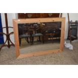 Large modern pine framed wall mirror