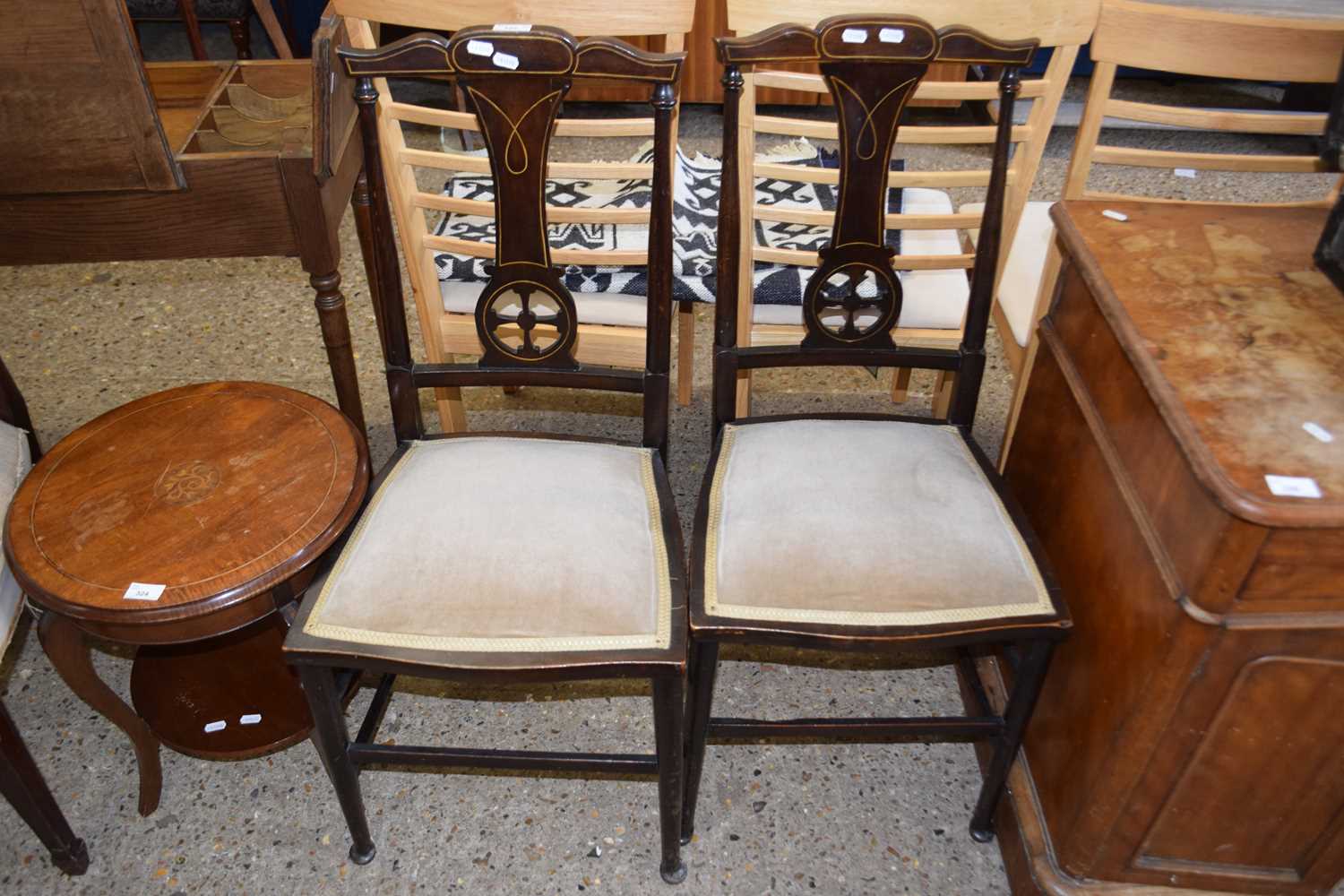 A pair of Edwardian bedroom chairs