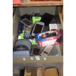 Box of various assorted mobile phones and other items