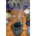 Mixed Lot: Various drinking glasses, glass vases, Greek pottery vase etc