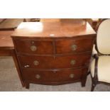 A small 19th Century mahogany bow front chest of four drawers
