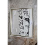 Mac comical cartoon print of dogs, framed and glazed